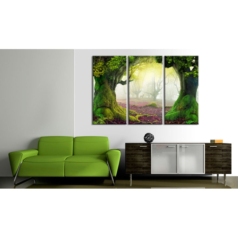 Mysterious Forest - 3 Piece No Frame Print on Canvas, 60cm H x 90cm W