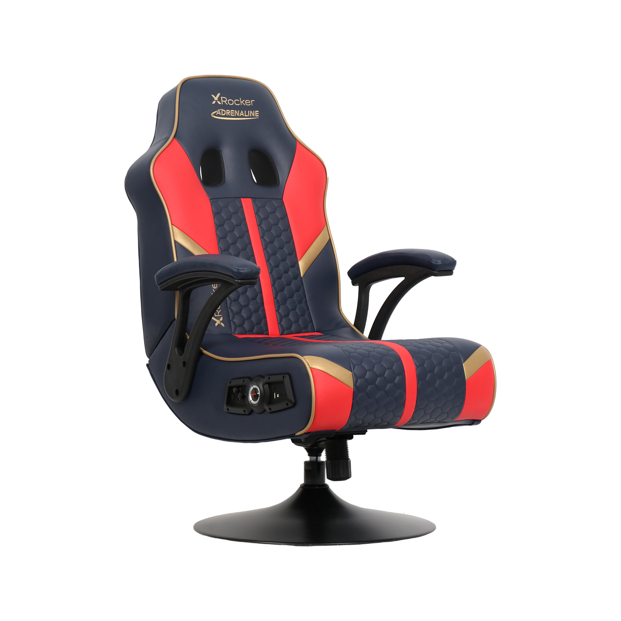 X Rocker Adrenaline 2.1 Wireless W Vibration Pedestal Gaming Chair, Red