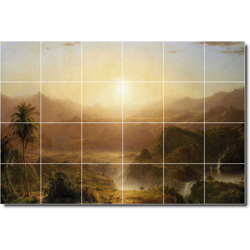 Carreau de céramique décorative 36 po x 24 po 6 po x 6 po, Paysage 01774