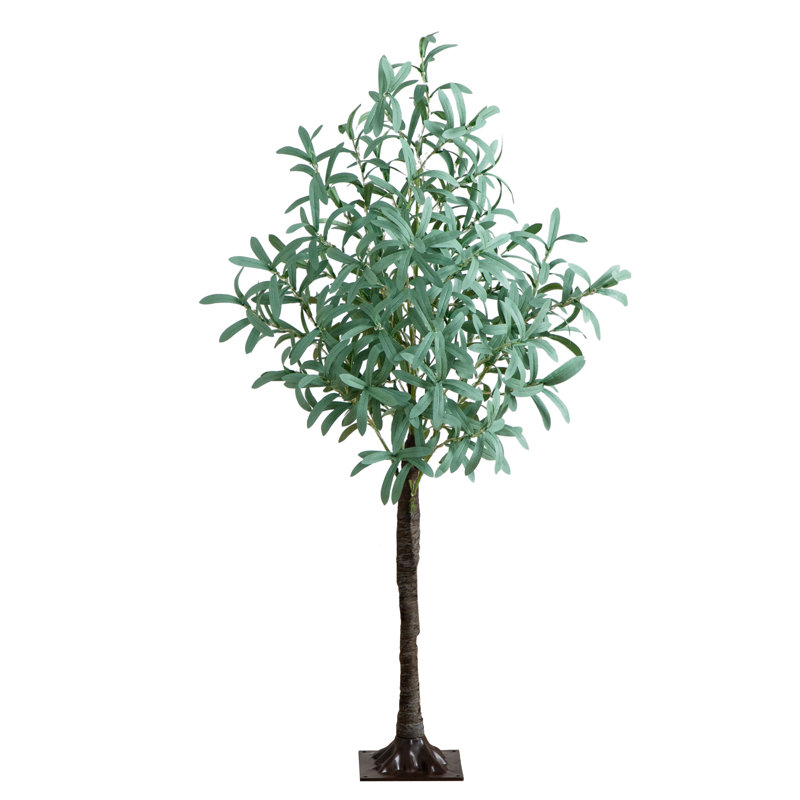 4 pi Olive artificiel éclairé avec 240 lumières DEL blanc chaud