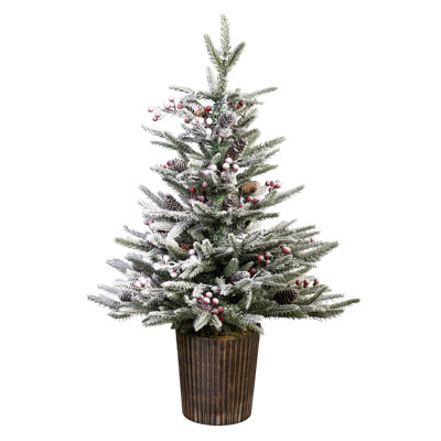 Faux Frosted Pine Table Décor, 35"H