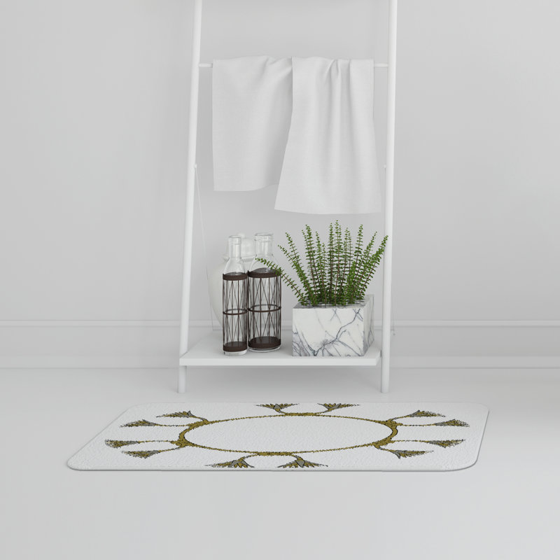Guerrier Non-Slip Bath Rug, Egyptian Lotus Circle