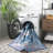 Wintress Orlando Felt/Velvet/Laminated Film Machine Washable Southwestern Rug in Light Blue/Navy-1892300024