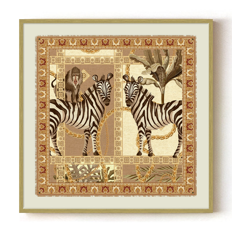 Serengeti Companions, 40" H x 40" W, Gold