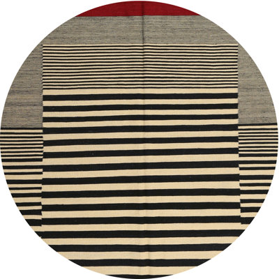 Tapis contemporain noir / beige / rouge
