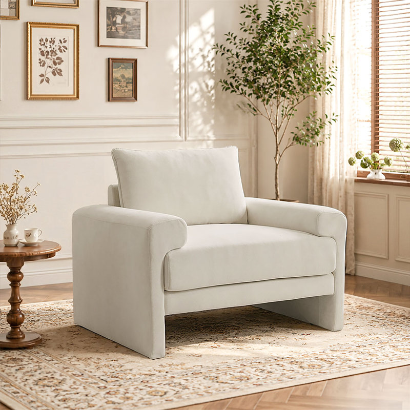 Canapé 40 po pour chambre d'ameublement, 1, Blanc