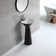34.62" Tall Ceramic Circular Pedestal Bathroom Sink with Overflow