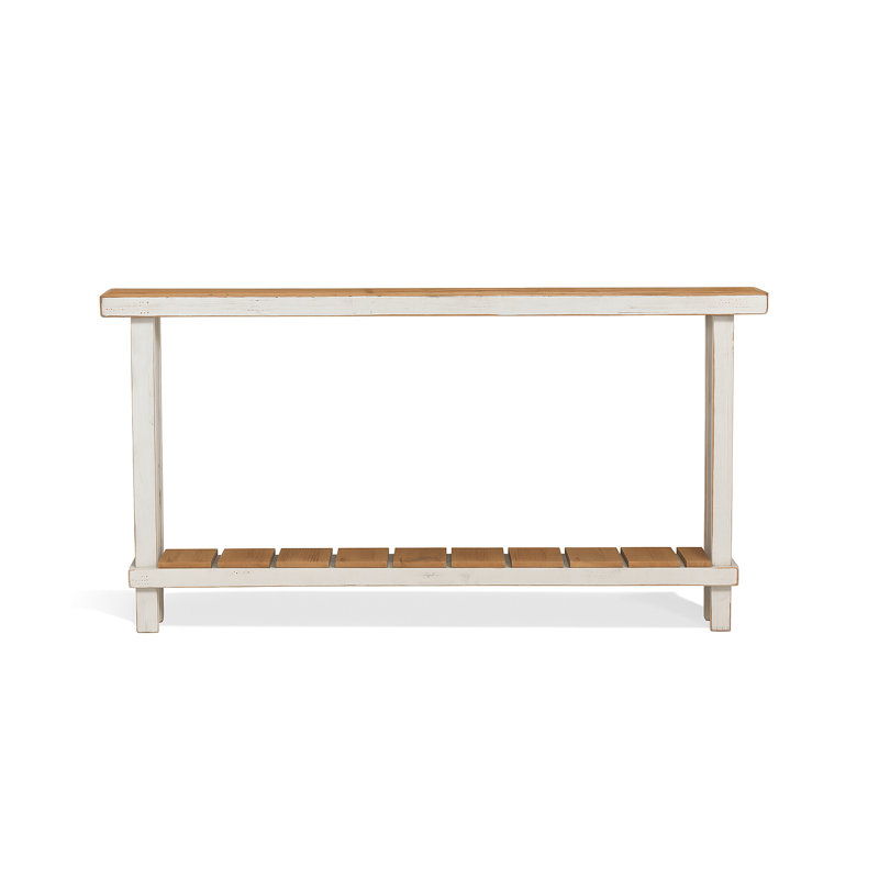 70x6x36h Oversized Console Table, Brown/White