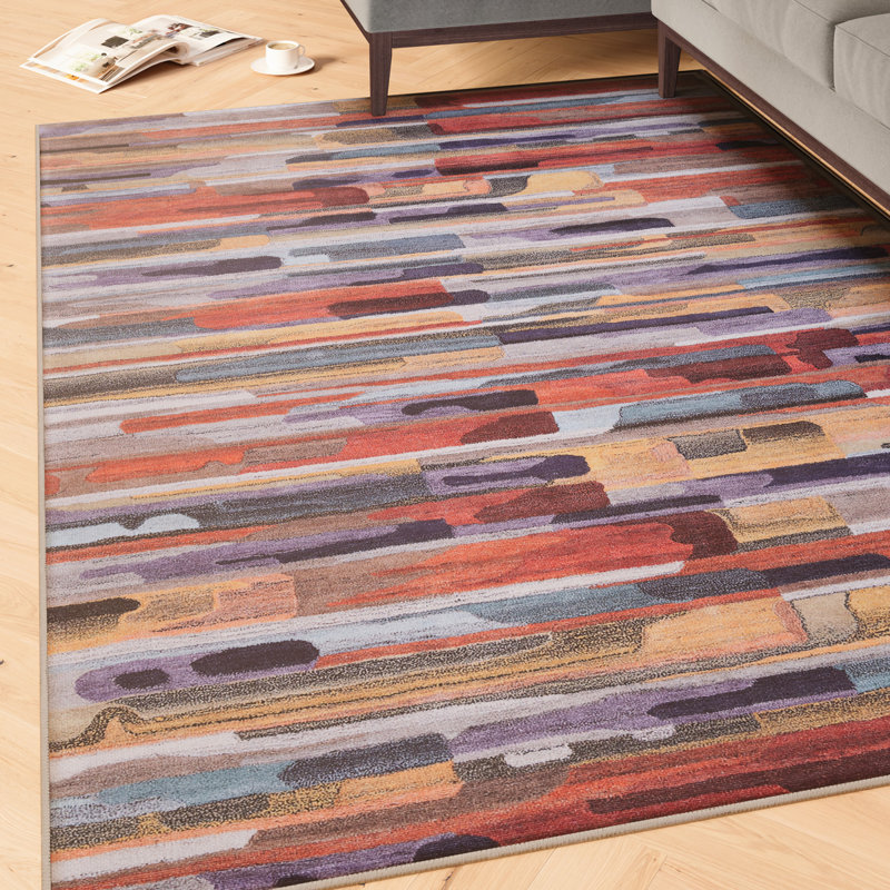 Vintage Look Cotton Flatweave Area Rug, 160cm x 230cm