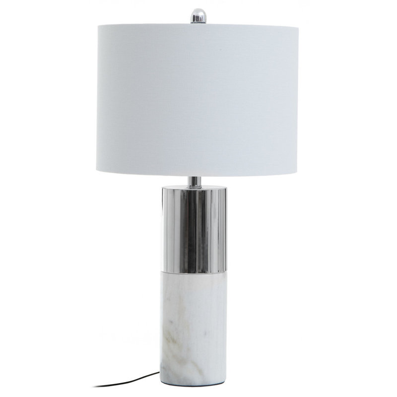 Appoline Table Lamp, White/Silver
