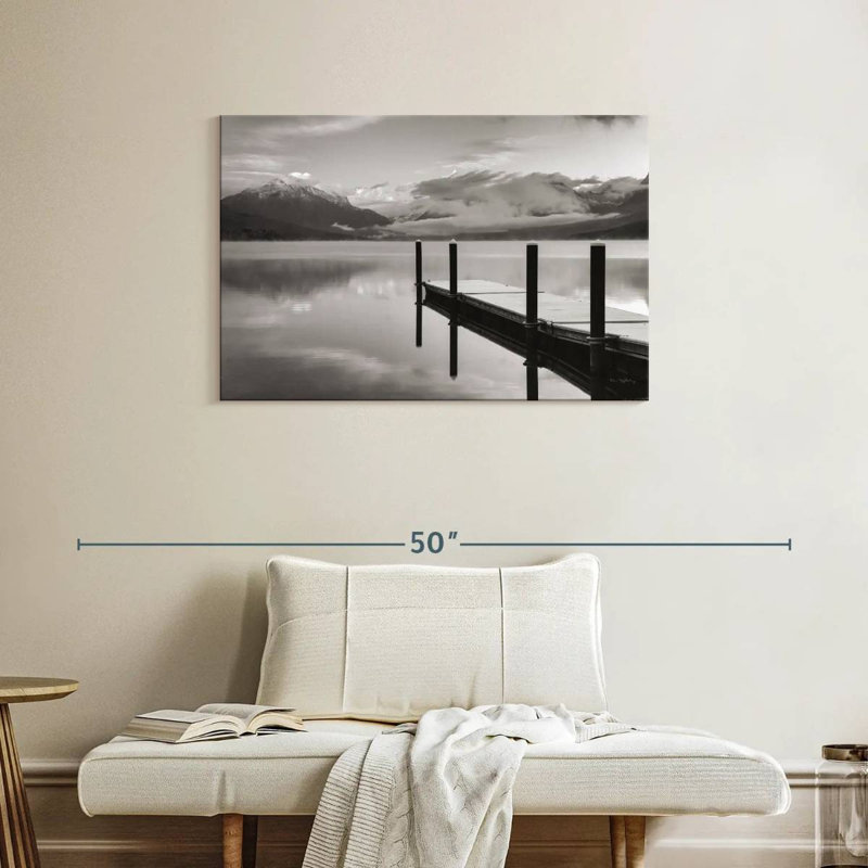 Alvord Lake McDonald Dock BW, 24" H x 36" W