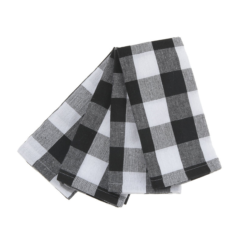 100% Cotton Abstract Round Napkin, White