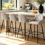 Fixed Height Faux Leather Upholstered Bar Stool Tufted Back with Footrest-35513203