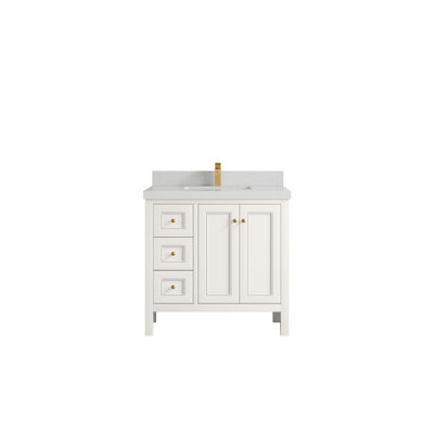 Nashville X P 22 po Meuble-lavabo central en albâtre
