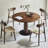 Walnut+Black Round Solid Wood Dining table-1819779607
