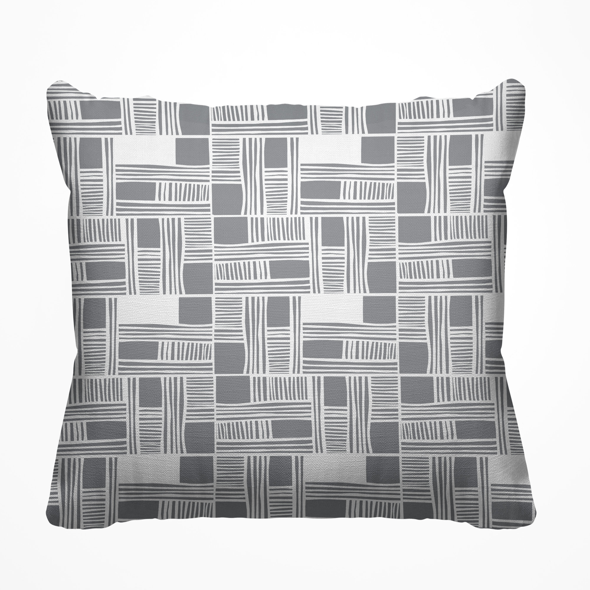 Kapri Indoor/Outdoor Throw Pillow, 15" x 15", Gray, Square