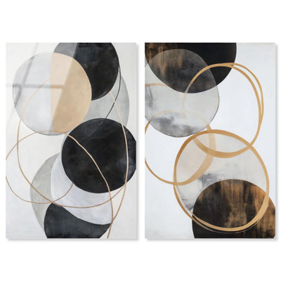 Urban Orbits Diptych Acrylic Print Brown Wall Art Set by Art Remedy, Ready to Hang, 10 x 15