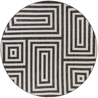Contemporary Bello Area Rug Black and White Color