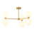 6-Light Up-down Frosted Dome Glass Linear Chandelier
