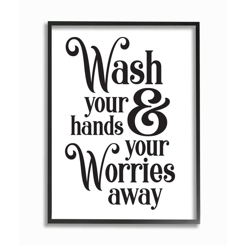 «Wash Your Hands and Worries Bathroom Room Clean» par Ziwei Li - impression d'art graphique, H 14 po x l 11 po