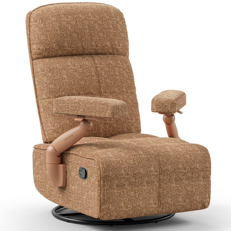 Fauteuil oscillant manuel Lullacloud avec accoudoirs à positions multiples et appui-tête réglable - Brun