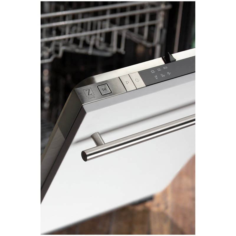 ZLINE 18 in. Compact Top Control Built-In Dishwasher with Stainless Steel Tub and Modern Style Handle, Blue Gloss, Modern