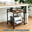 Spacieux support pour imprimante sous chariot de bureau réglable 1 tablette 20 pouces 2 couches brun