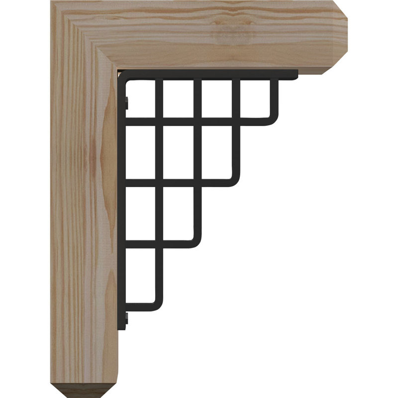 Diane 4" Single Brace Craftsman Ironcrest Bracket, 16"H x 13 1/2"D, 3 1/2"W x 4"T Douglas Fir (Smooth)