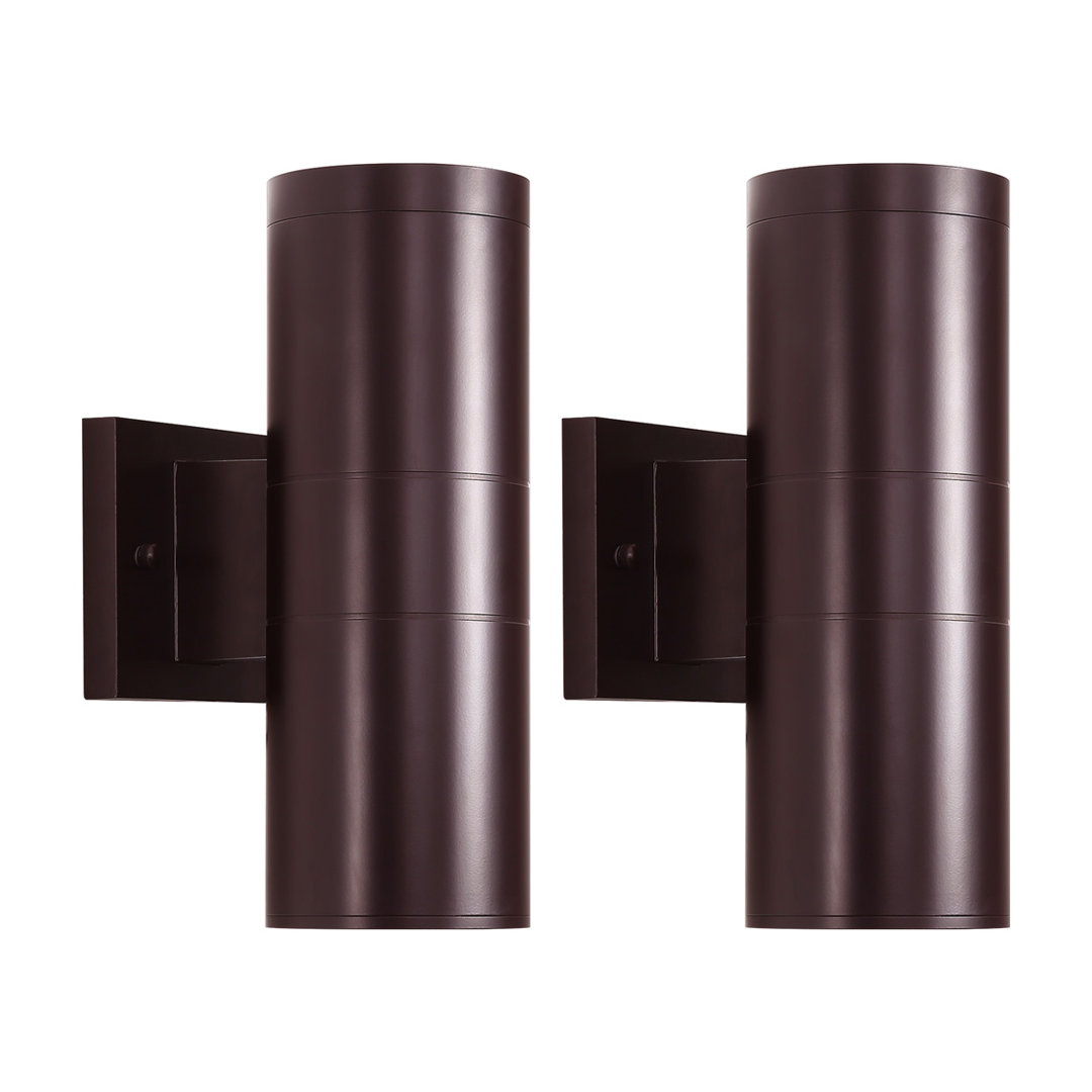 Raley 2- Bulb Outdoor Wall Lantern (Set of 2) Ivy Bronx