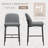 25" Seat Height Upholstered Counter Stool with Metal Frame, Backrest, and Footrest-168755252