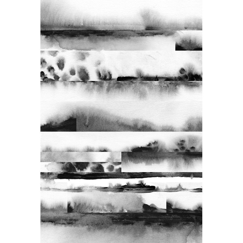 Litmus Layers I - Painting on Canvas, Black Floater Frame, 122 cm H x 81 cm W