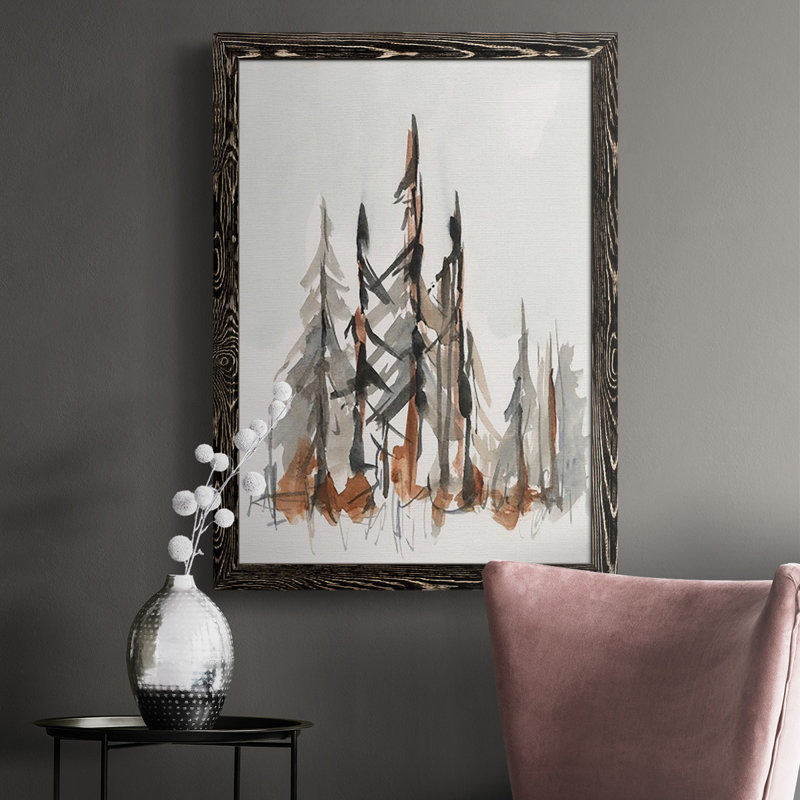 Rustic Evergreen II, reproduction d'art sur toile, H 37,5 po x l 27,5 po x P 1 po, Noir