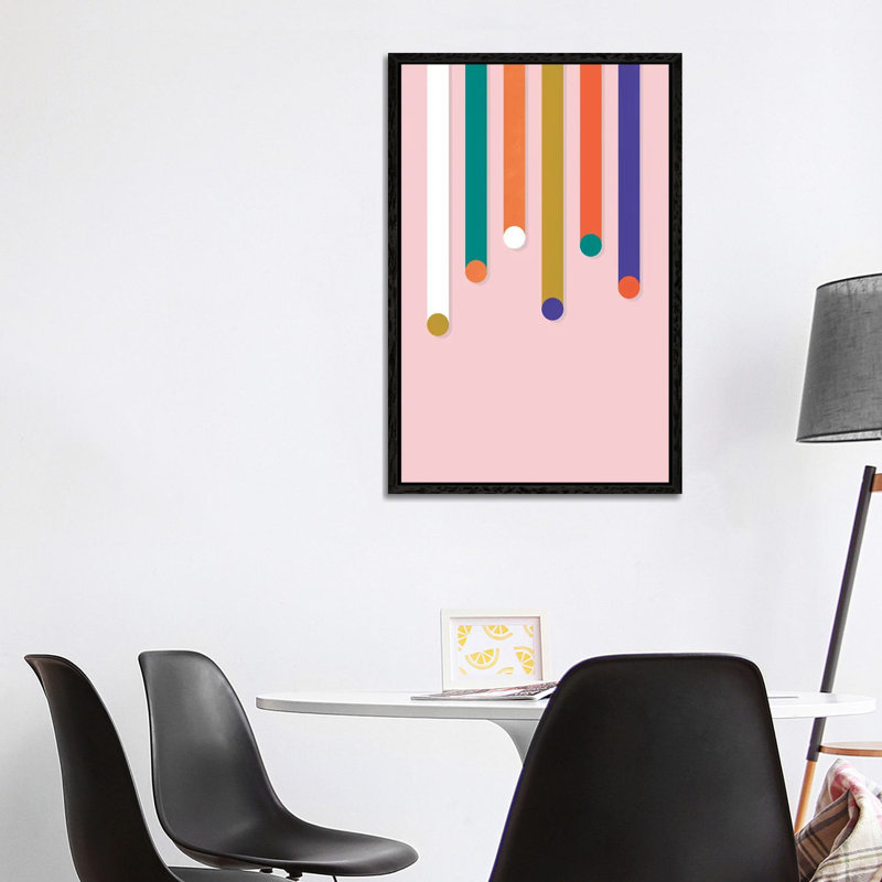 Colorful Dripping Shapes by Show Me Mars - Gallery-Wrapped Canvas Giclée on Canvas, 101.6 cm H x 66.04 cm W, Black Framed