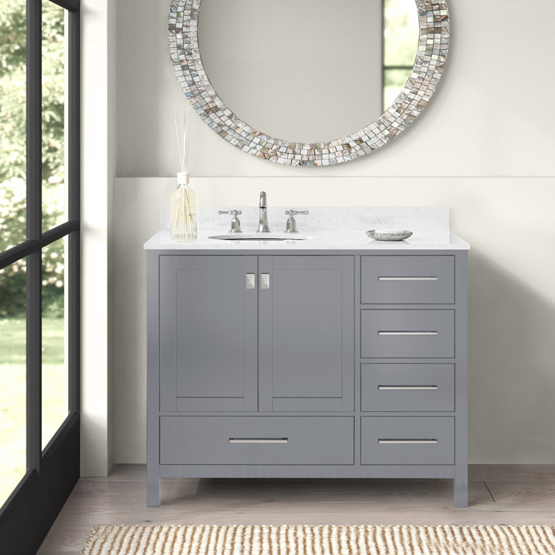 Ensemble de meuble-lavabo simple 42 po Irene, Gris