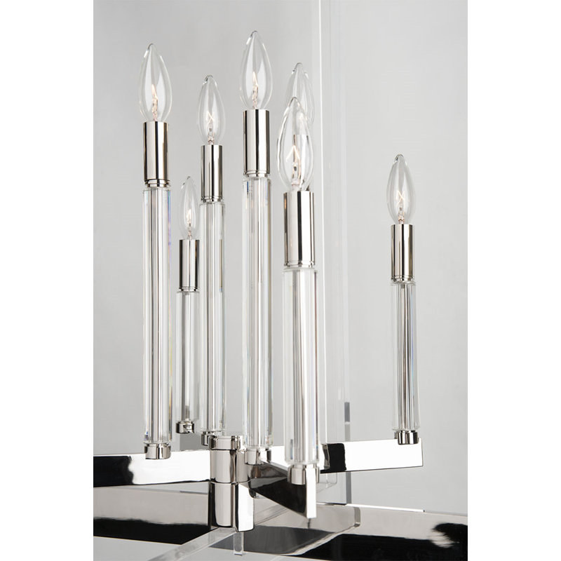 Wellington 8 - Light Chandelier, Polished Nickel, 26.5" H x 17.5" W x 17.5" D