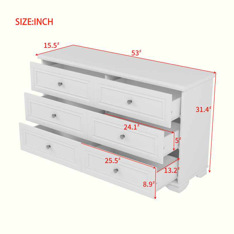 6-Drawer Storage Chest, White