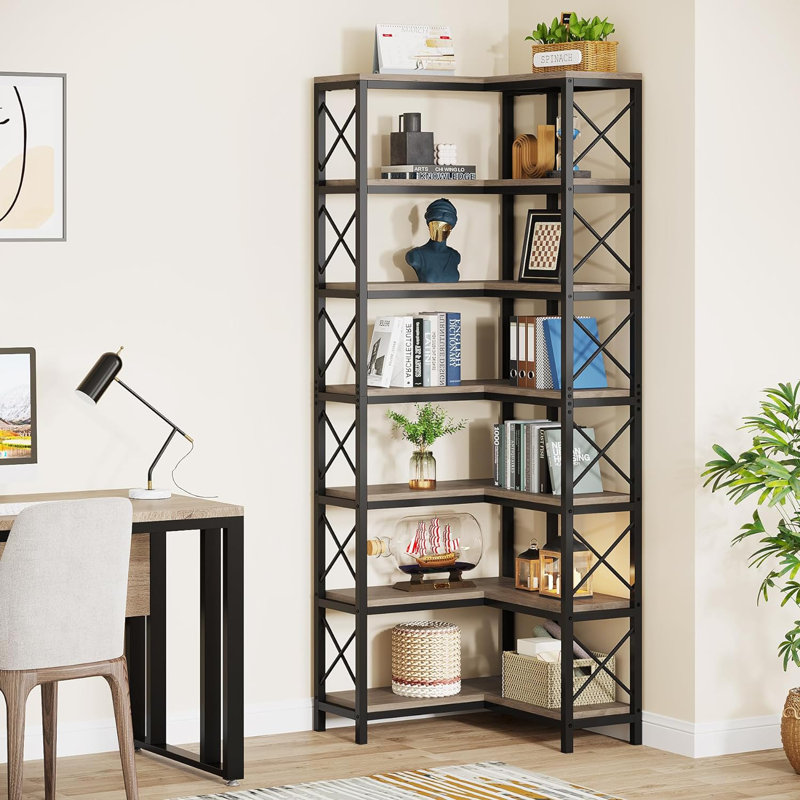 Philbrick Corner Bookcase, Beige/Black