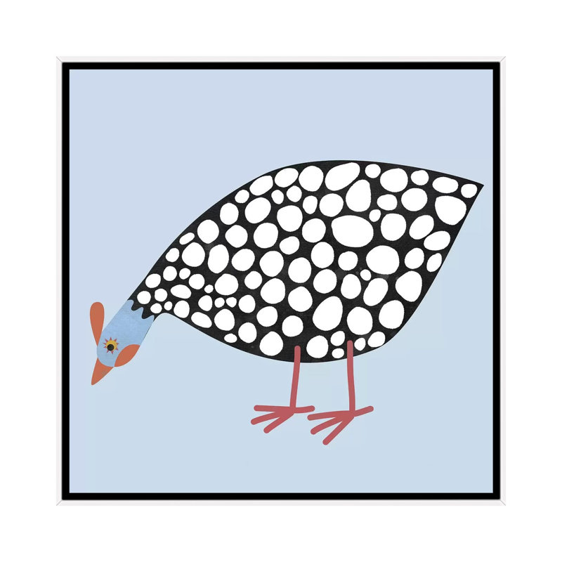 « Hen Guinea » par Nic squirrell-impression, H 18 po x l 18 po x 1,5 po, Pas de tapis, Toile blanche encadrée