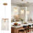 Furnary 3-Light Crystal Beaded Pendant Lights, Adjustable Height, for Kitchen Island, Dining Room, Hallway