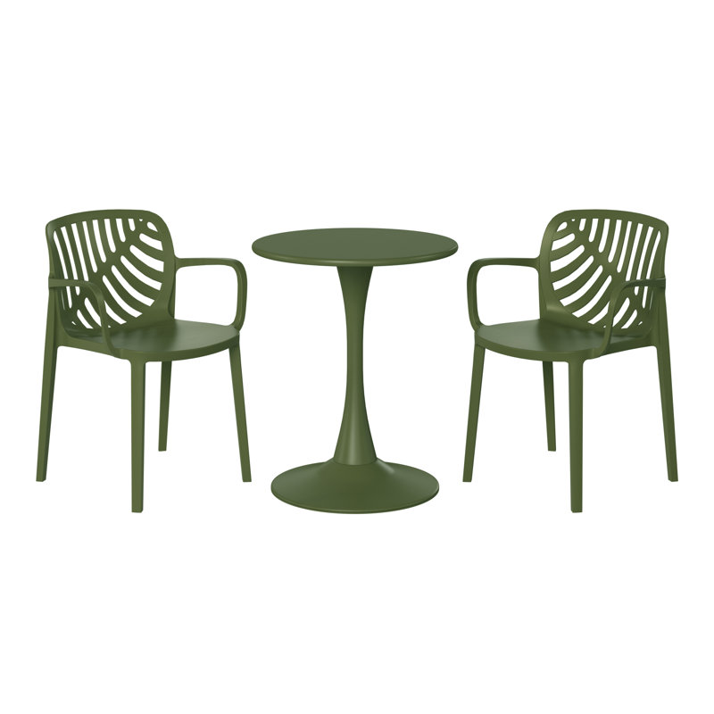 Outdoor Round Dining Set, Green