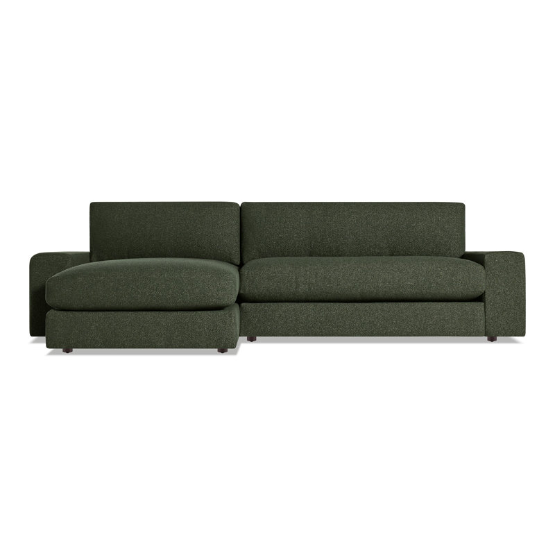 Esker Chaise Sectional, Kelso Blue Polyester, Left Hand Facing