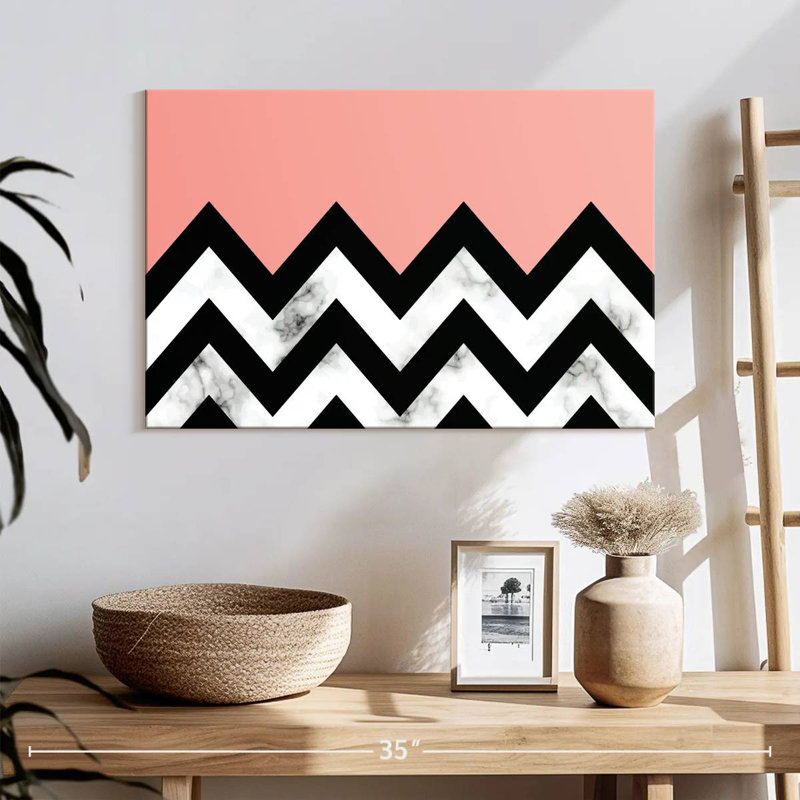 Avery abstrait zigzag contraste de marbre, H 16 po x l 24 po