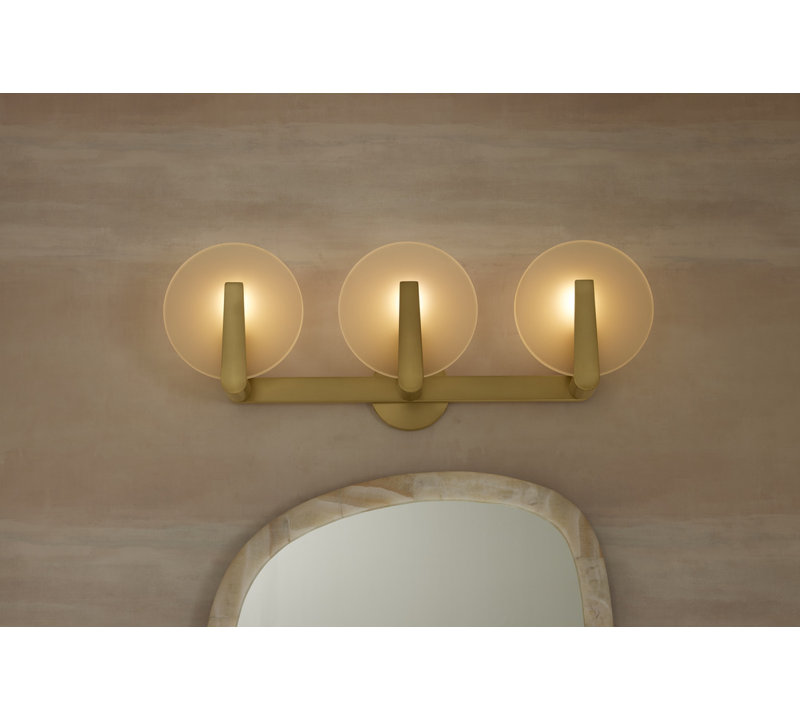 Hint Three-Light Sconce, Brushed Brass