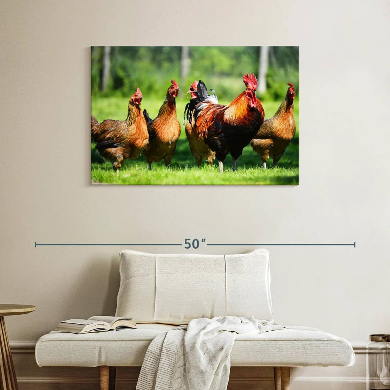 Outdoor Chickens, 26" H x 39" W