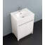Koyuki 24 po L x 18 po P 2 portes Meuble-lavabo autoportant avec évier simple et Comptoir en Céramique blanc