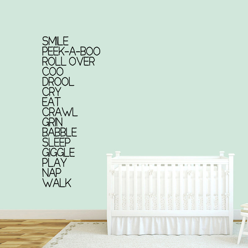 Décalcomanie murale « baby words », Noir