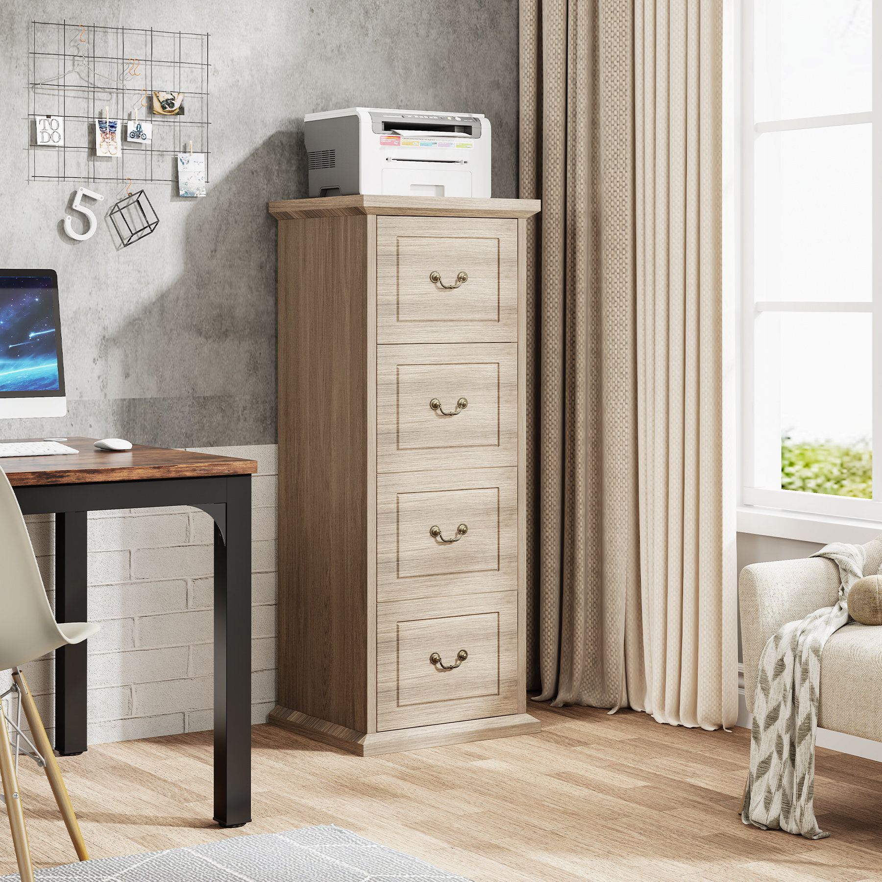 Red Barrel Studio® Wylde 4 Drawer Vertical Filing Cabinet & Reviews | Wayfair
