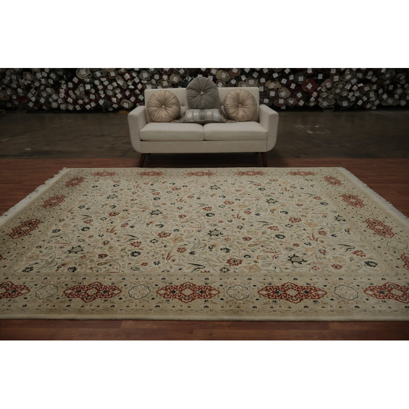 Tapis tissé à la main 8 x 10 pi avec motif floral Artisan