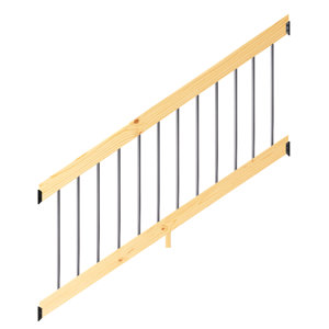 ProWood 6 Ft. Wood Stair Railing Kit with Round Aluminum Balusters