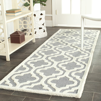 Tapis argent / ivoire en laine Cannen